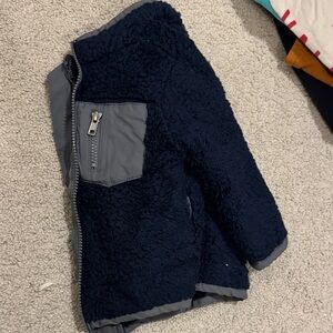 Old Navy Kids Dark Blue Sherpa Puffer